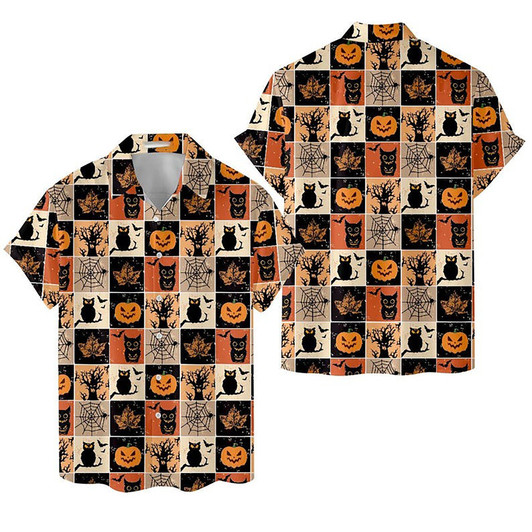 Vintage Halloween Owl Hawaiian Shirt S-5XL