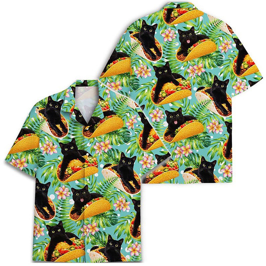 Taco Cat Funny Feline Fiesta Hawaiian Shirt S-5XL