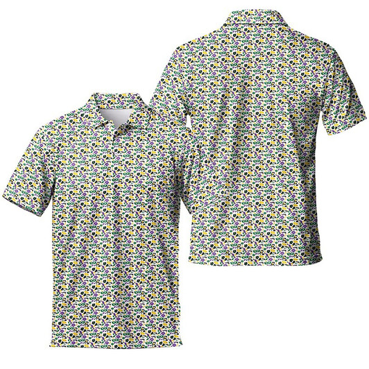February Festival Mask Valentine Lips Kiss Print Men's Polo Shirt S-5XL