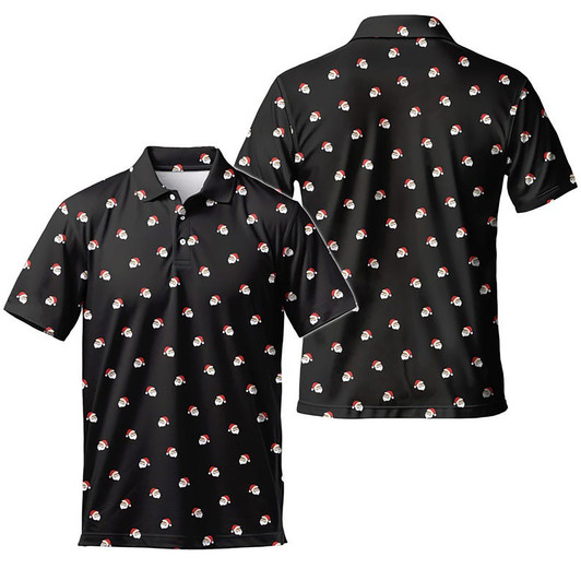 Funny Santa Pattern Men's Polo Shirt S-5XL