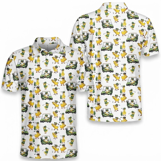 Funny Duck Golf Polo Shirt, Men's Polo Shirt S-5XL