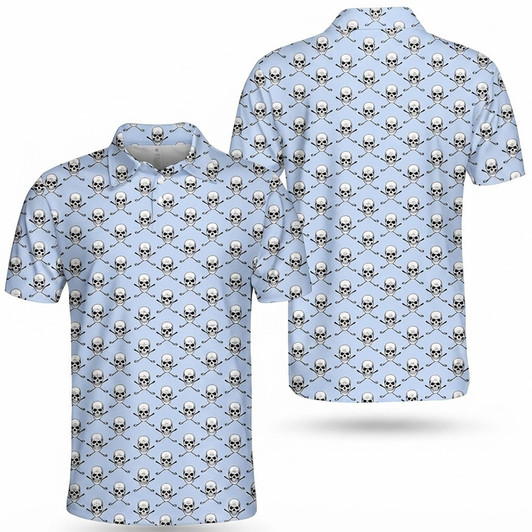 Skull and Crossbones Pirate Polo Shirt, Men's Polo Shirt S-5XL