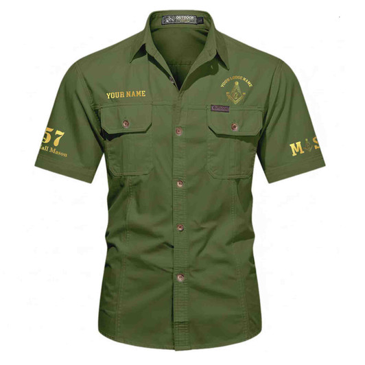 Customized Name, Lodge and Number 357 Prince Hall Mason Workwear Short Sleeve M-5XL
