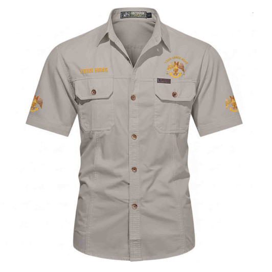 Customized Name, Lodge and Number Rite of Scottish 32 Wings Down Workwear Short Sleeve M-5XL