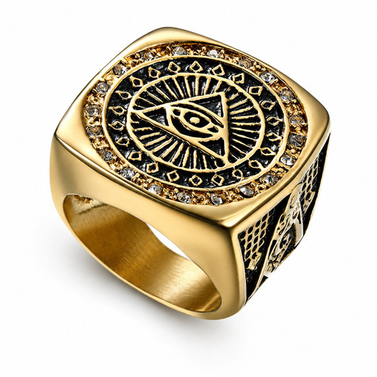 Masonic All-Seeing Eye Master Mason Freemason Stainless Ring