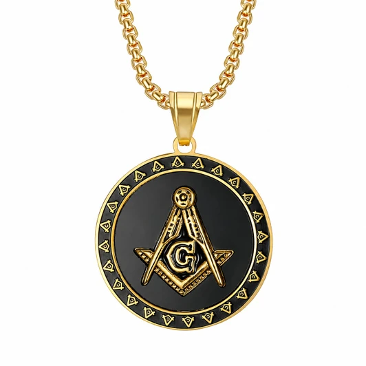 Masonic Master Mason Freemason Medallion Pendant Necklace