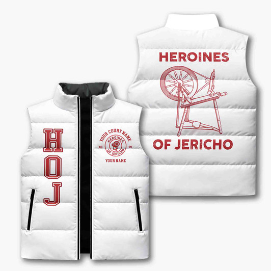 Customized Name, Court and Number Heroines of Jericho HOJ Puffer Vest Jacket M-8XL