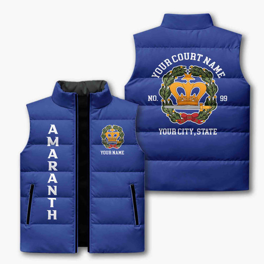 Customized Name, Court and Number Order of Amaranth Puffer Vest Jacket M-8XL