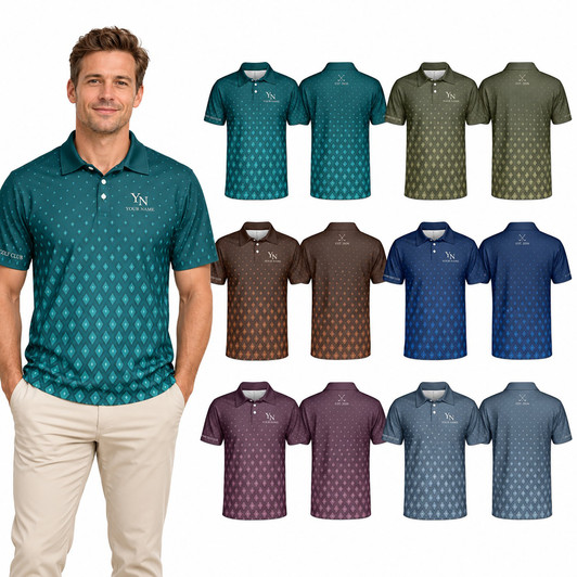 personalized-men's-retro-classic-golf-polo-shirt-custom-name-and-initials-vintage-geometric-diamond-pattern-1