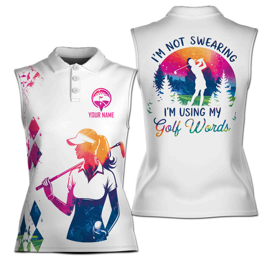 customized-name-i'm-using-my-golf-words-sleeveless-women's-polo-shirt-xs-4xl-1