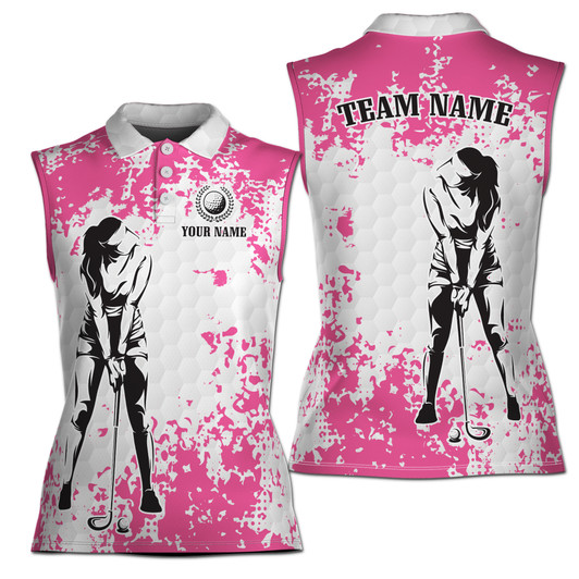 pink-white-lady-golfer-custom-name-sleeveless-women's-polo-shirt-xs-4xl-1
