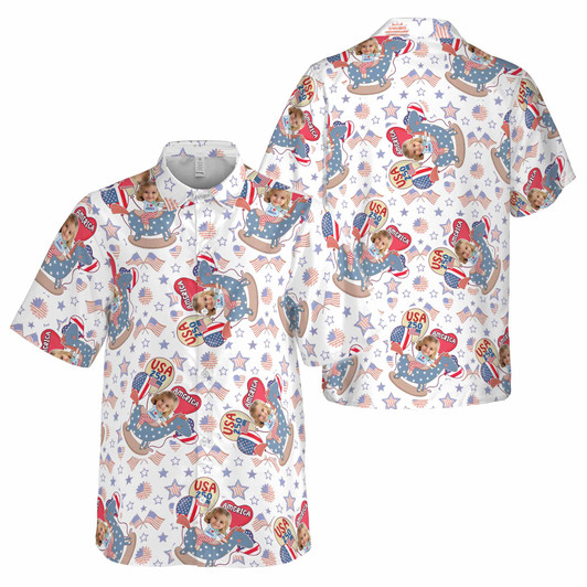 custom-funny-baby-face-250th-usa-freedom-button-down-shirt -1