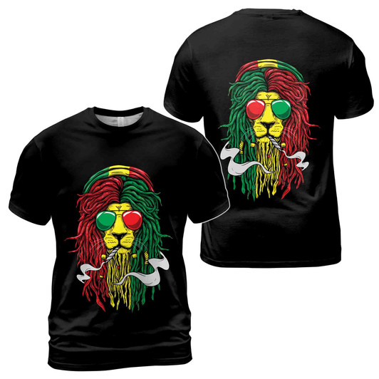 Reggae Lion Jamaica Graphic Men's T-Shirt S-5XL