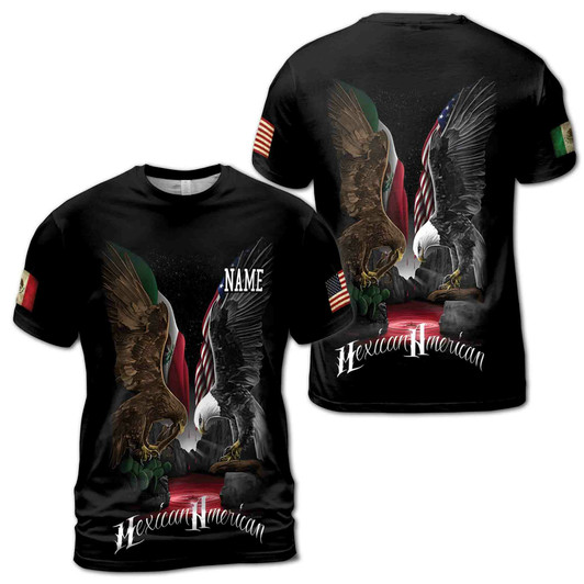 Customized Eagle Mexican American 3D T-Shirt S-5XL
