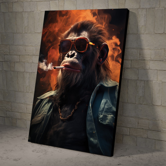 Cool King Kong Wearing Sunglasses Wall Art, Gorilla Poster and Canvas