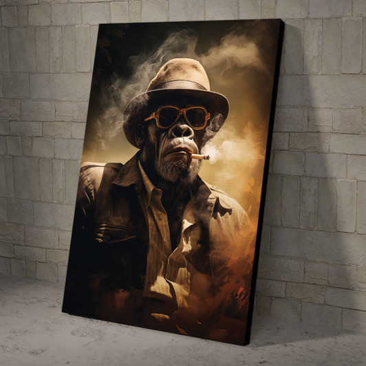 Cool King Kong Wearing Sunglasses Wall Art, Urban Gorilla Poster and Canvas
