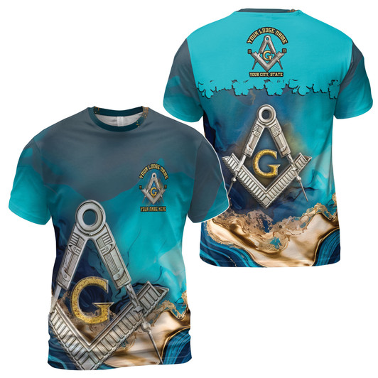 Customized Mansonry Master Mason Marbling Men's T-shirt S-5Xl