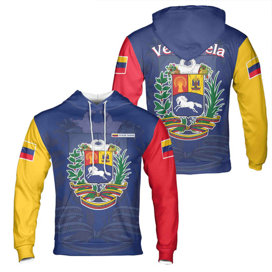 Custom Name Venezuela Coat of Arms PatrioticHoodie S-5XL