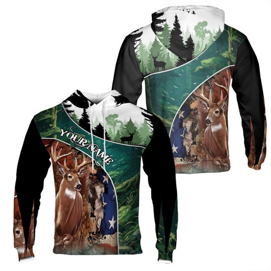 Custom Name Deer Hunting American Hunting Season Hoodie S-5XL