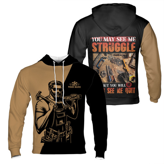 Custom Name Carpenter Woodworker With Tool Hoodie S-5XL