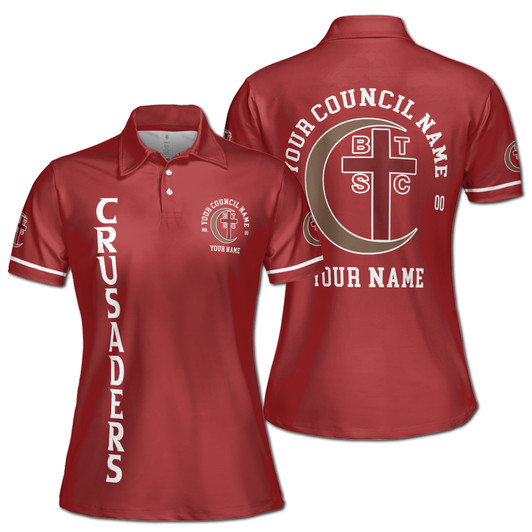 Custom Name Crusaders Red Cross Women's Polo Shirt S-5XL, For Council Of Crusaders