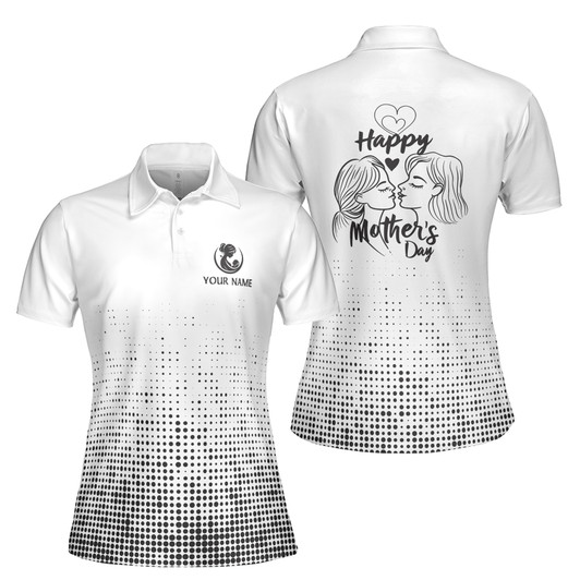 Custom Name Mother Daughter Baby White Women's Polo Shirt S-5XL
