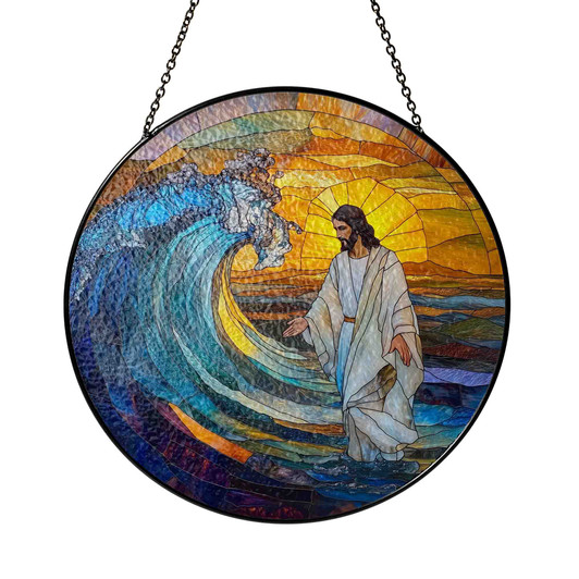 Jesus’s Miracle, Stained Glass Suncatcher for Faith