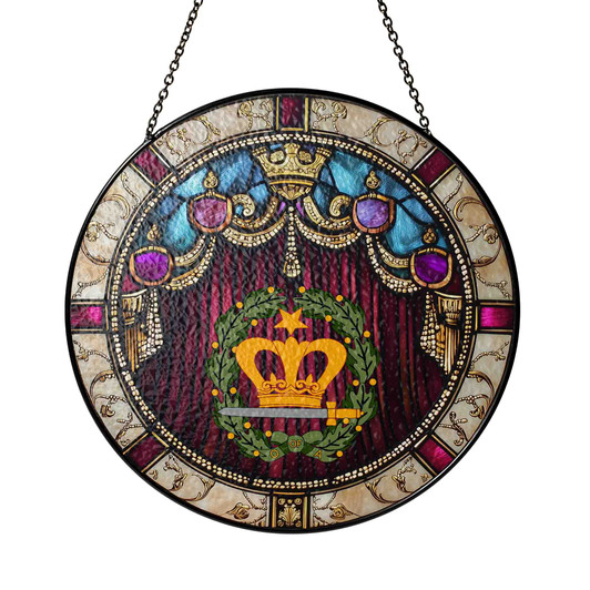 Women Freemason Order Of The Amaranth Symbol Freemason Red Stained Glass Suncatcher