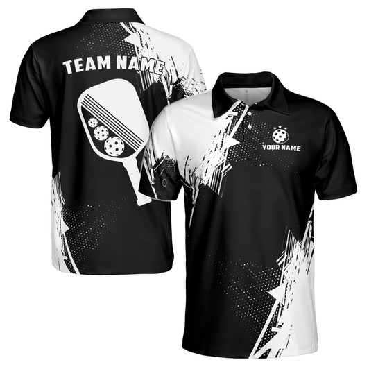 Customize Name Multiple Sports Options Grunge Sketch Black White 3D Men's Polo Shirt S-5XL