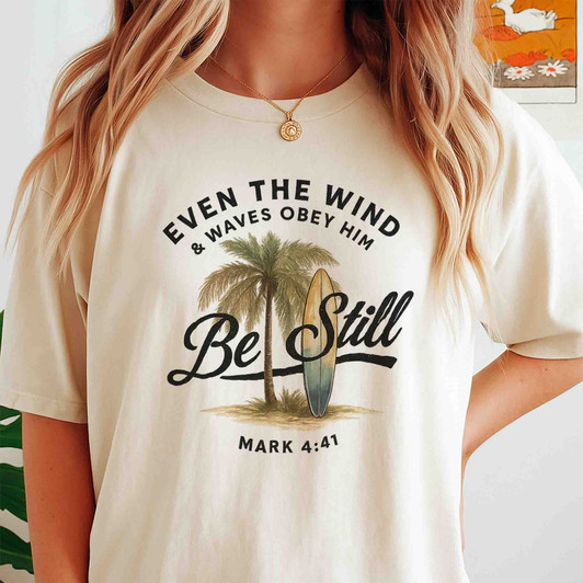 Be Still Ocean Christian Bible Verse Shirt Adult T Shirt S-5XL
