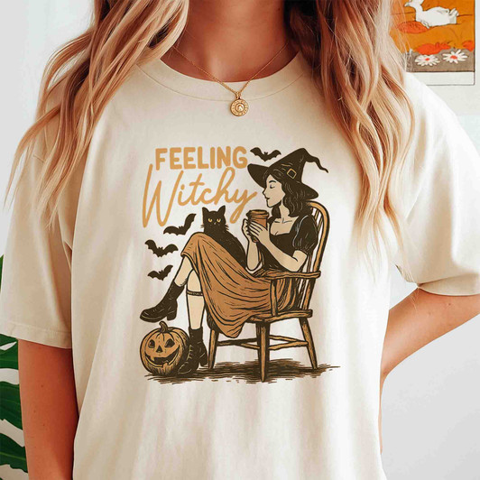 Feeling Witchy Halloween Spell Shirt Adult T Shirt S-5XL