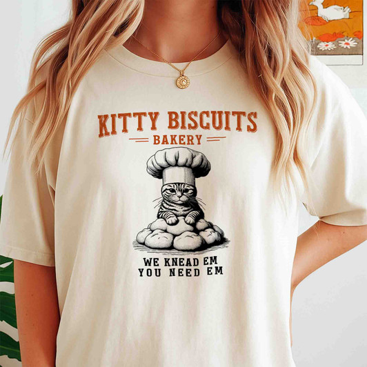 Funny Cat Meme Sourdough Biscuit Shirt Adult T Shirt S-5XL