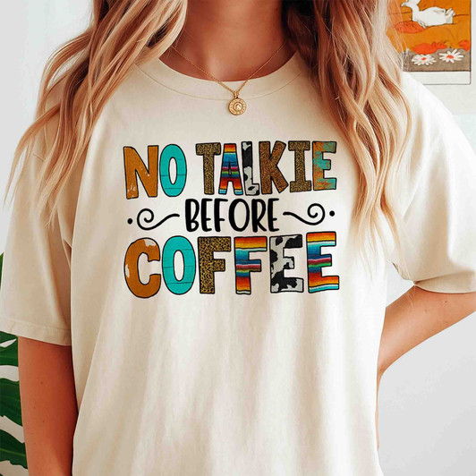 No Talkie Before Coffee Retro Shirt Adult T Shirt S-5XL