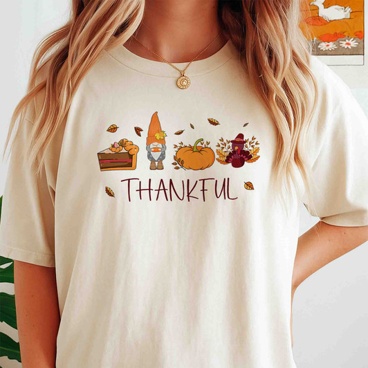 Gnomes Fall Cute Thanksgiving Shirt Adult T Shirt S-5XL