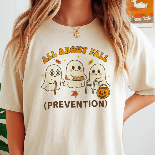 Fall Prevention Ghost OT Halloween Shirt Adult T Shirt S-5XL