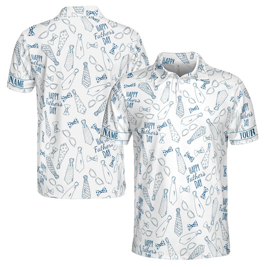 Custom Name Father Accessories White 3D Men's Polo Shirt S-5XL