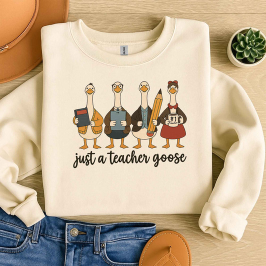 Funny Goose Teacher Sweatshirt Silly Gift Adult S-5XL
