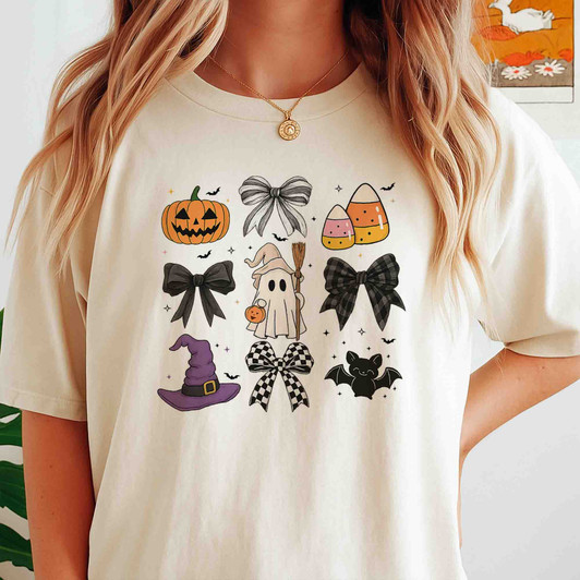 Cute Halloween Pumpkin Ghost Shirt Candy Corn Fall T-Shirt S-5XL