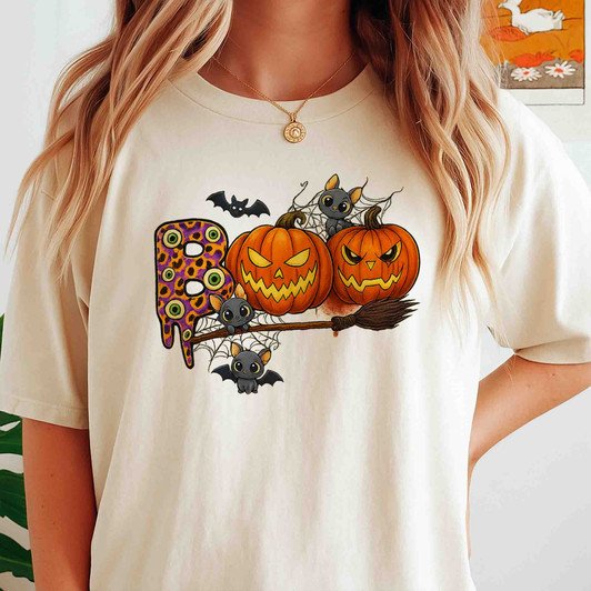 Pumpkin Cat Halloween Shirt Matching Family Fall T-Shirt S-5XL