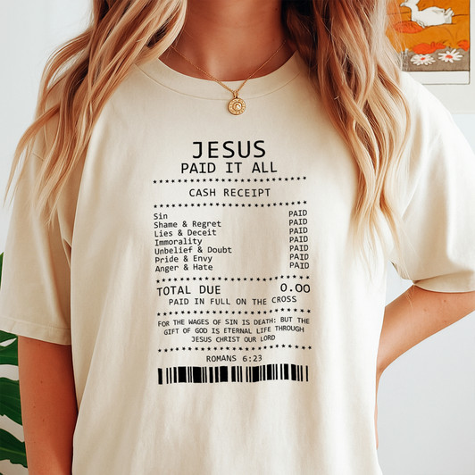 Jesus Paid It All Shirt Christian Worship Jesus Loves Me T-Shirt S-5XL