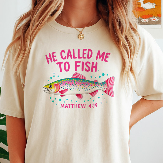 Called To Fish Christian Shirt Faith Fishing Scripture T-Shirt S-5XL