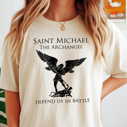 Saint Michael Archangel Shirt Catholic Warrior St Michael Gift T-Shirt S-5XL