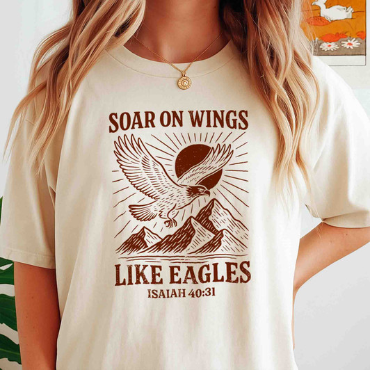 Soar On Wings Like Eagles Shirt Isaiah 40 31 Faith T-Shirt S-5XL