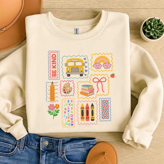 Trendy Teacher Back To School Sweatshirt Adult S-5XL