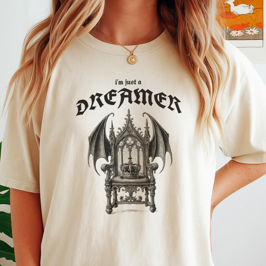 Vintage Gothic Bat Throne Shirt Dark Dreamer T-Shirt S-5XL