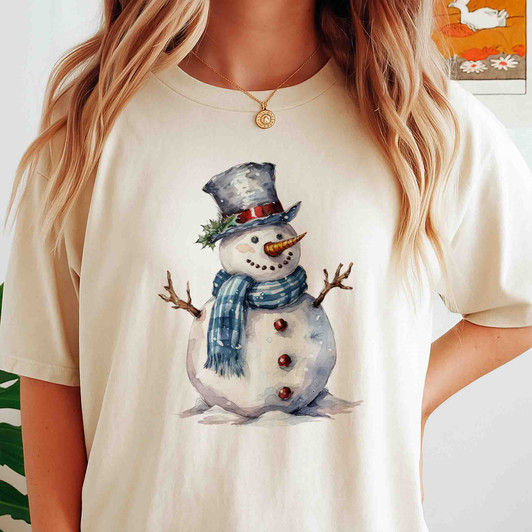 Christmas Snowman Holiday Crewneck Shirt T-shirt S-5XL