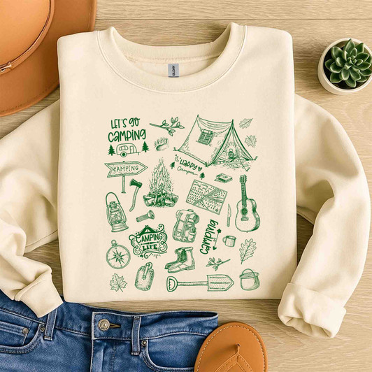 Retro Camping Vintage Outdoors Sweatshirt Adult S-5XL