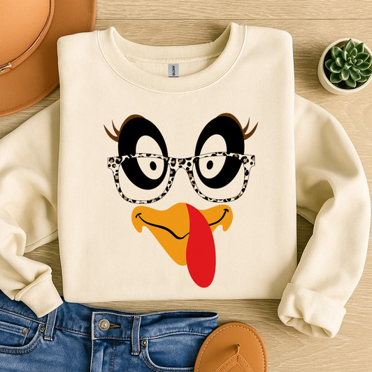 Coolest Turkey In Town Fall Sweatshirt Adult S-5XL