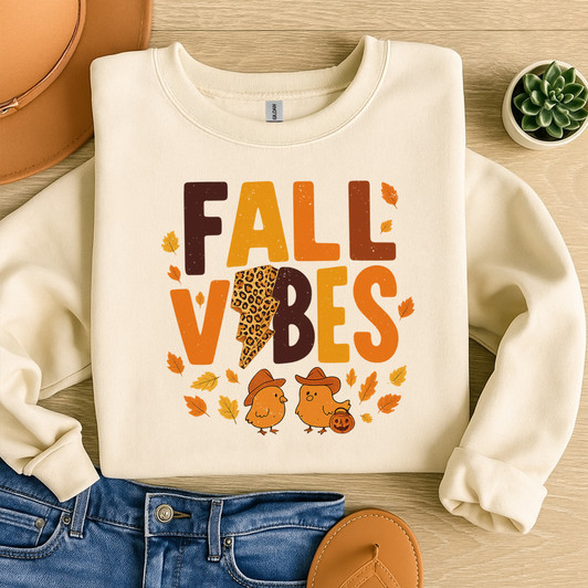 Fall Vibes Cheetah Pumpkin Sweatshirt Adult S-5XL