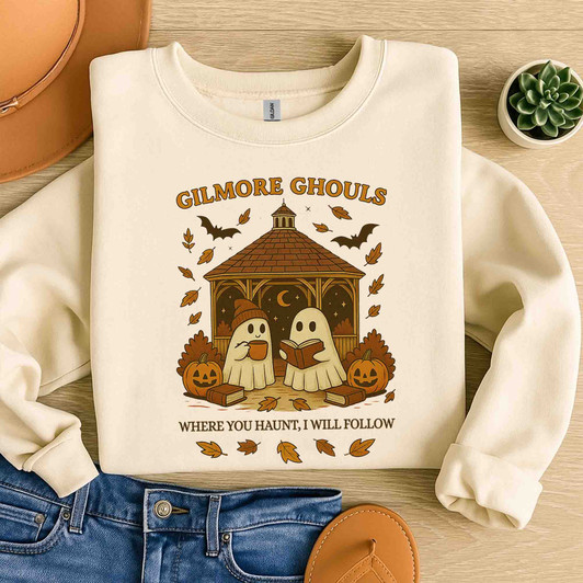 Gilmore Ghouls Halloween Shirt Cute Reading Ghosts Spooky Fall Pumpkin Sweatshirt S-5XL